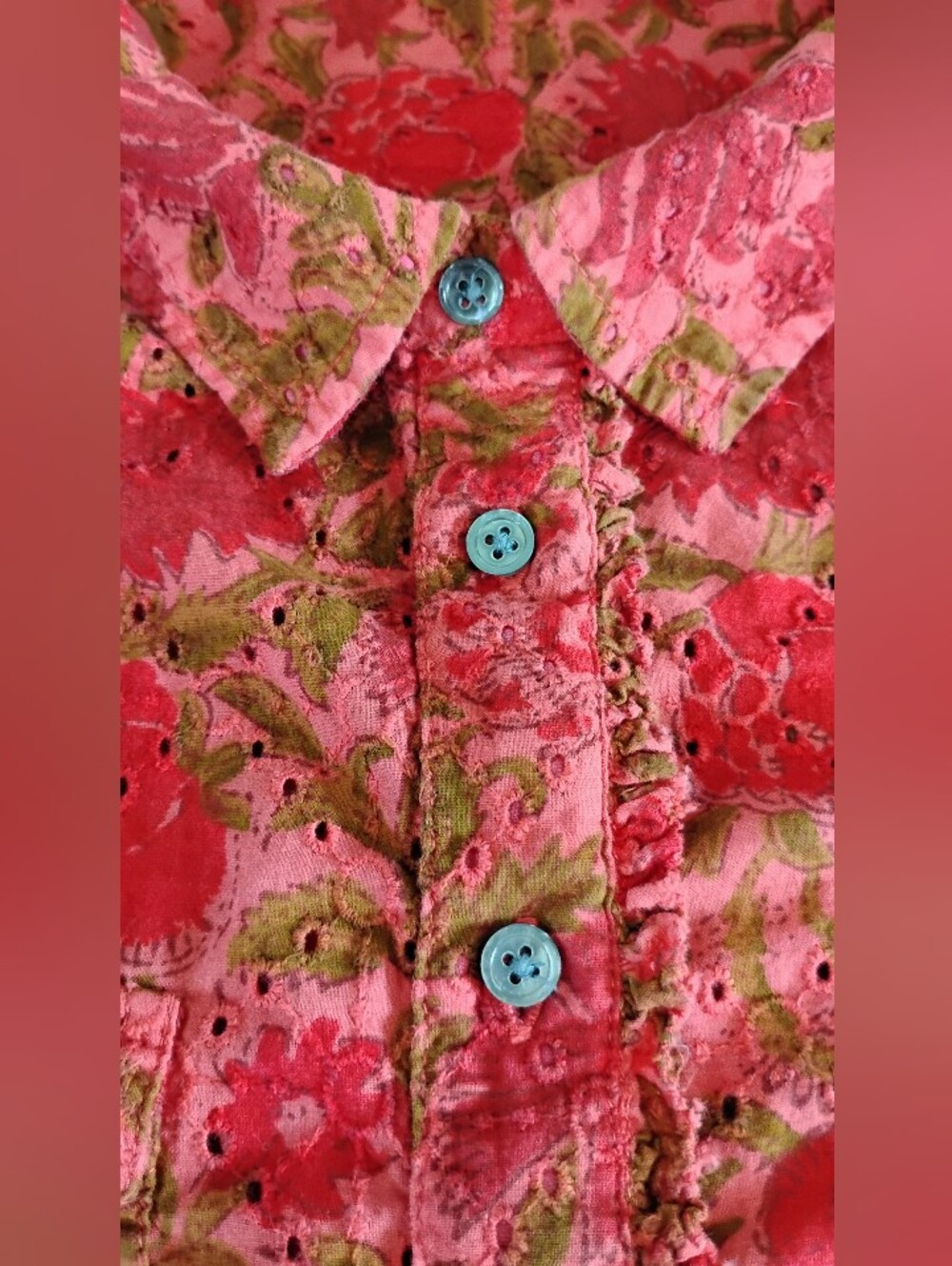 SUNDANCE EYELET LACE BLOUSE - Picture 8 of 9